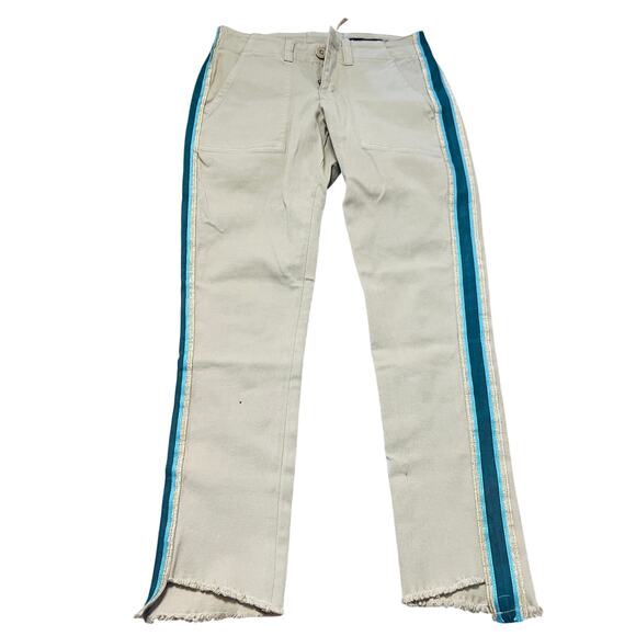 Pam & Gela Pants - Pam and Gela Y2K 2000's Khaki and Blue Stripe Slacks Size M